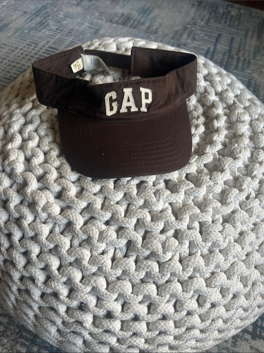 GAP Y2K 2007 Brown Cotton Logo Visor M/L Preppy Varsity 2000s